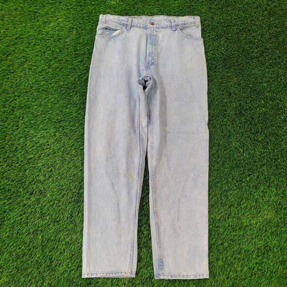 Vintage LEVIS 550 Jeans 35x32 Relaxed Light-Wash USA - Picture 1 of 16